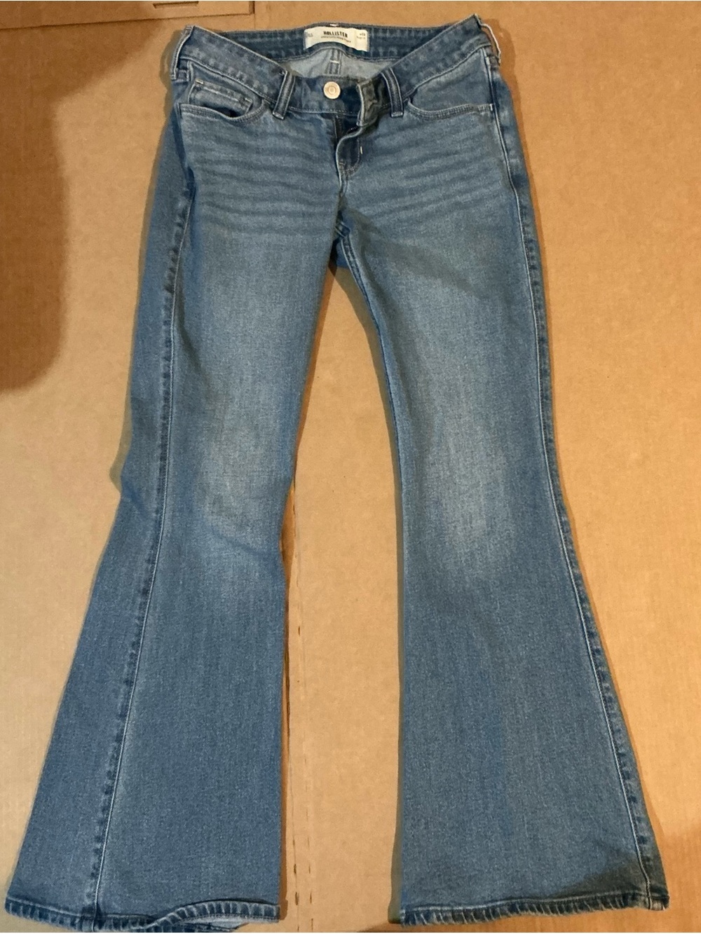 Hollister Blue Ultra Low-Rise Flare Jeans - Mid Wash size 2